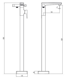 Bateria wannowa wolnostojąca Fresh FR7133 CR Omnires