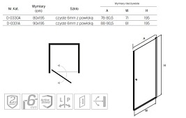 Drzwi prysznicowe 90 cm Superia New Trendy D-0331A