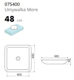 Umywalka More 48 cm Cerastyle