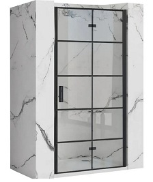 Czarne drzwi prysznicowe składane 90 cm Molier Black Rea