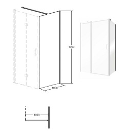 Kabina prysznicowa drzwi uchylne 100x100 Exo-C Black Besco