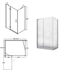 Kabina prysznicowa prostokątna 80x100 Viva Besco model lewy