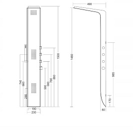 Panel prysznicowy czarno biały Duo Corsan