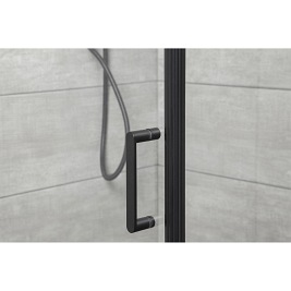 Kabina prysznicowa drzwi z systemem unoszenia 80x80 czarne profile Hera Kerra