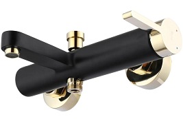 Czarna bateria wannowa Polo Black Gold Mat Rea