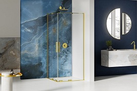 Smart New Trendy Light Gold kabina prysznicowa prostokątna podwójne drzwi 100x110 cm EXK-4273