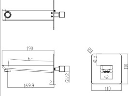 Czarna wylewka wannowa Parma WD BL Omnires