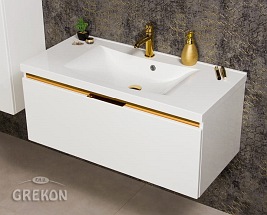 Szafka z umywalką złoty uchwyt 100 cm seria Diamond Gold Gante