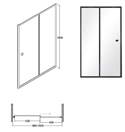 Czarne drzwi prysznicowe przesuwne 100 cm Duo Slide Black Besco