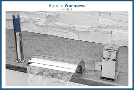 Bateria nawannowa 3-otworowa z wylewką i słuchawką