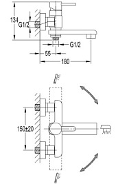 Bateria wannowa + słuchawka Darling DA5031 CR Omnires