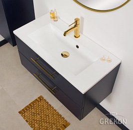 Szafka wisząca z umywalką granatowy mat 80 cm Belli Gold Gante