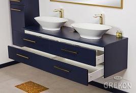 Szafka wisząca z umywalkami nablatowymi 160 cm Belli Gold Gante