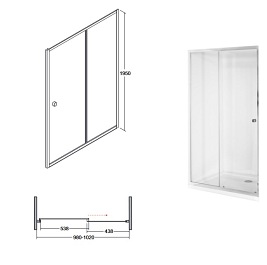 Drzwi prysznicowe rozsuwane 100 cm Duo Slide Besco