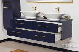 Szafka wisząca z umywalkami nablatowymi 140 cm Belli Gold Gante