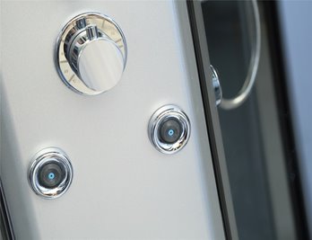 Kabina prysznicowa z hydromasażem półokrągła zabudowana czarna 110x110 MO-0513DB