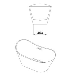 Wanna wolnostojąca czarno biała złoty przelew oraz korek 150 cm Rica Hydrosan