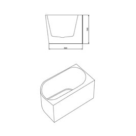 Wanna przyścienna złoty przelew oraz korek narożna prawa 140 cm Mera Hydrosan