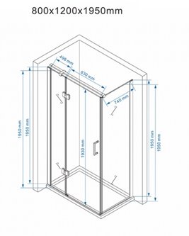 Biała kabina prysznicowa prostokątna drzwi uchylne 120x80 KZ02D