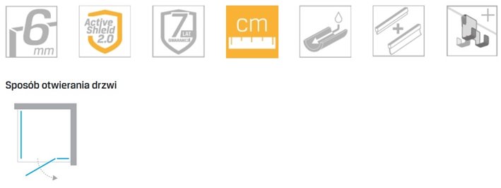 Złota kabina prysznicowa prawa 100x90 EXK-1673 Avexa Gold Shine New Trendy