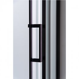 Czarna kabina prysznicowa półokrągła 80x80 drzwi rozsuwane BS01A