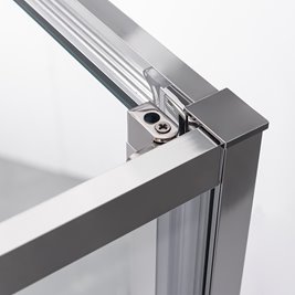 Chromowana prostokątna kabina prysznicowa Kira 100x80 drzwi rozsuwane do wewnątrz