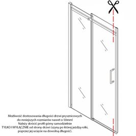 Złote szczotkowane drzwi prysznicowe do wnęki 105-110 cm rozsuwane szkło 8 mm ZES-KZ09B-GL-BR-110 zdjęcie 10