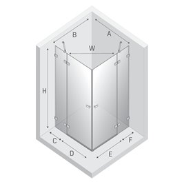 Złota kabina prysznicowa podwójne drzwi 120x80 EXK-1704 Avexa Gold Shine New Trendy