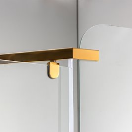 Złota kabina prysznicowa pięciokątna 90x90 drzwi uchylne  KZ91B