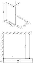Kabina prysznicowa Marina Omnires Walk-In 120 cm DNR12XCRTR