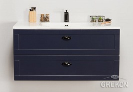 Wisząca szafka z umywalką granatowy mat 100 cm seria Grend Gante