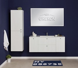 Szafka łazienkowa wisząca z umywalką biały mat 120 cm Argento Gante