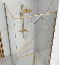 Kabina prostokątna złote okucia 100x80 Rea Fargo