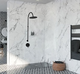 Zestaw prysznicowy podtynkowy, kolor czarny Lugano Rea