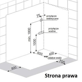 Kabina prysznicowa z hydromasażem 120x80 7106W Prawa