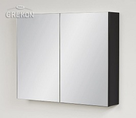 Czarna matowa szafka wisząca z lustrem 65x80 Victa