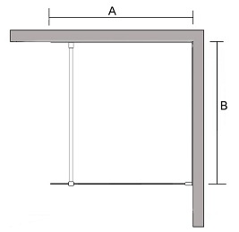 Ścianka prysznicowa 80 cm czarne szprosy BK251T08A6 Nero