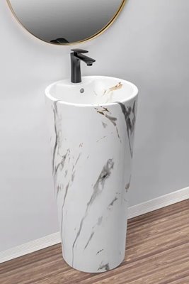 Umywalka wolnostojąca ceramiczna Blanka Marble Marmur Rea