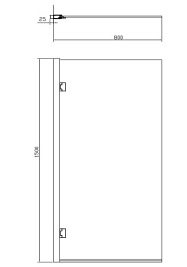 Parawan nawannowy, szklany 80x150 cm Waterloo HMP80X