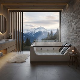 Wanna z hydromasażem prostokątna podgrzewacz wody 180x120 cm Imperia 610