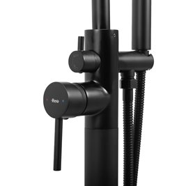 Czarna bateria wannowa wolnostojąca Mono Rea