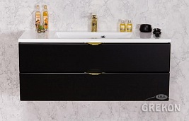 Czarna matowa szafka łazienkowa z umywalką 100/2 cm Victa Gante