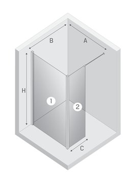 Kabina prysznicowa 120 cm element boczny 50 cm EXK-0020/EXK-0054 New Modus New Trendy