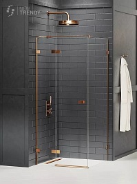 Miedziana szczotkowana kabina prysznicowa lewa 80x90 cm EXK-3547 Avexa New Trendy Copper Brushed