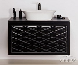 Szafka z umywalką czarny mat 100 cm seria Cobra Cz
