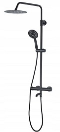 Czarny zestaw natynkowy termostat Lungo Black Rea