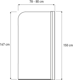 Parawan nawannowy ruchomy z czarnym profilem Cristal 1 BL
