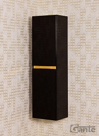 Czarny słupek łazienkowy wiszący złoty uchwyt 144x40 seria Diamond Gold Gante C