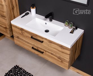 Szafka wisząca z umywalką 100 cm kolor dąb naturalny 39/2 seria Fokus Loft Gante