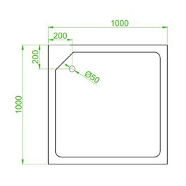 Kabina prysznicowa zabudowana na niskim brodziku kwadratowa 100x100 LISA-100